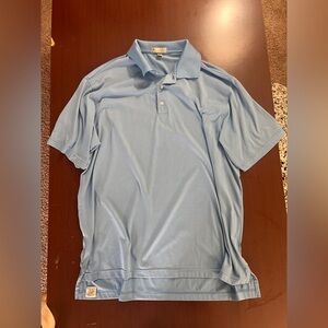 Peter Millar Light Blue and white Strip Summer  Comfort Polo Shirt